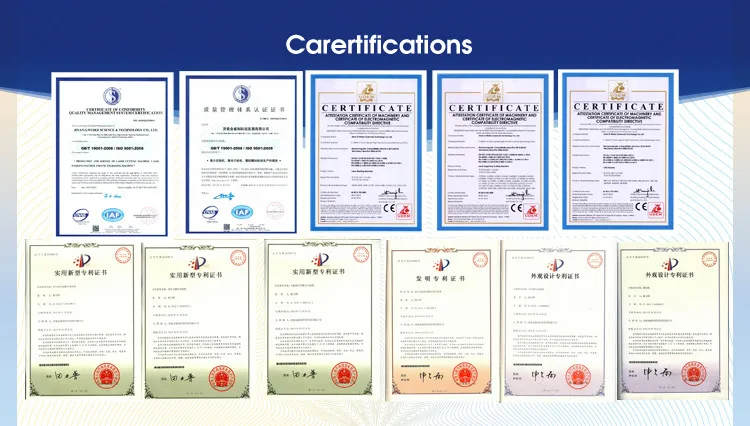 laser cutting machine certificate