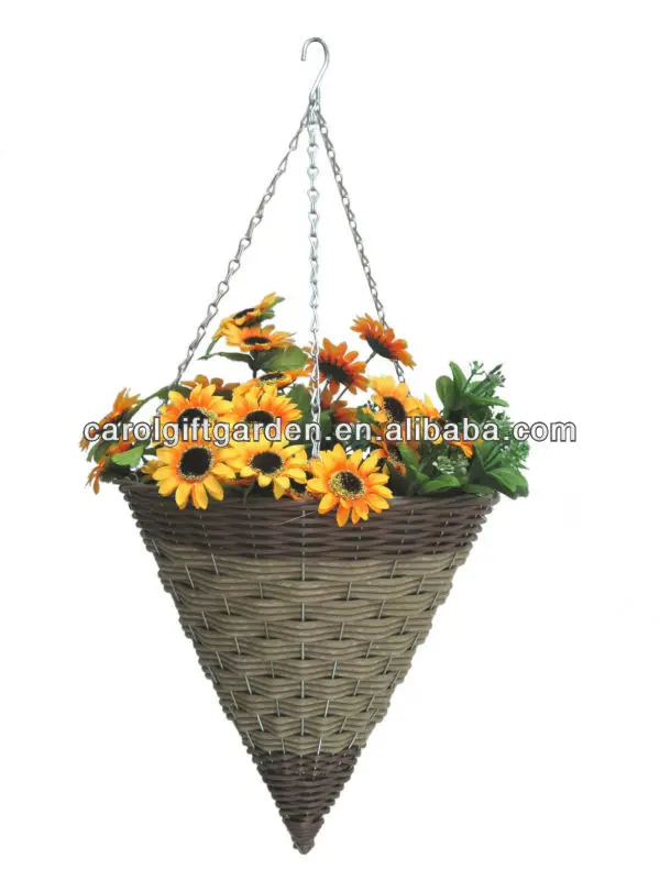 hanging planter - wicker hanging basket - wicker hanging flower