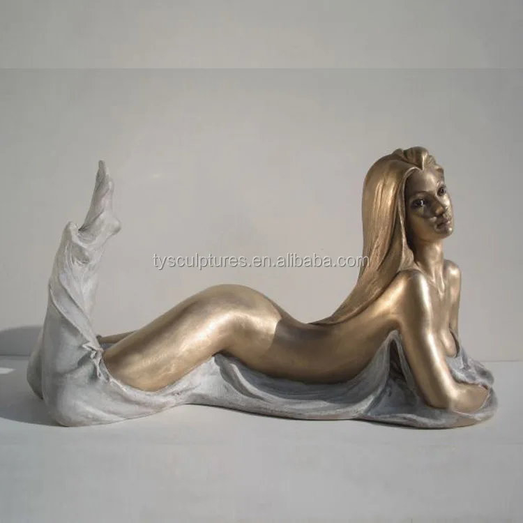 Source 等身大金属裸少女像セクシーな彫刻リビング少女像ブロンズ裸の