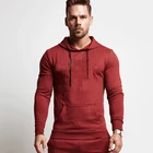 Gym Fitness Men's Burgundy Fashion Sweat Pullover Hoodies