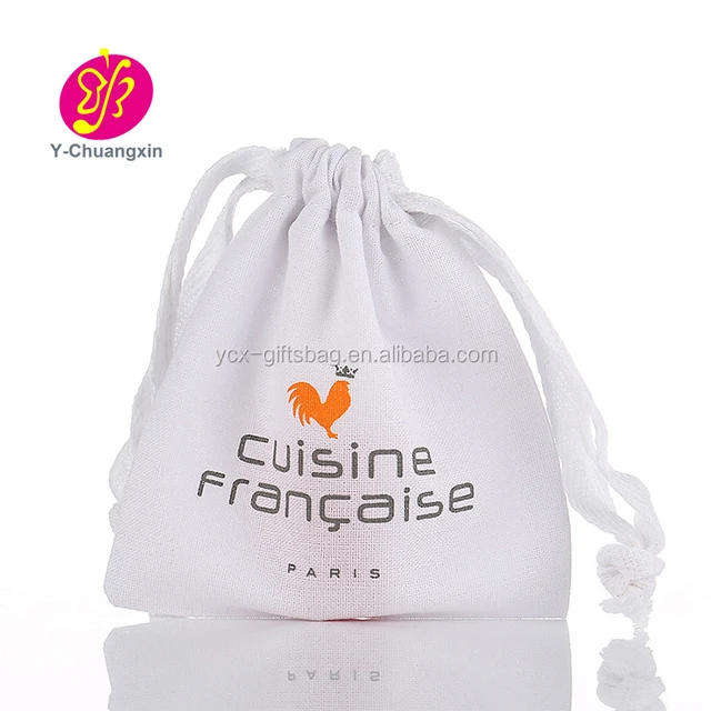 personalized natural cotton wedding favor bags custom logo