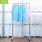 Portable Adjustable Rolling Hanger Stand Clothes Garment Rack
