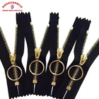 Metal Zipper With Circle For Clothes Closed End