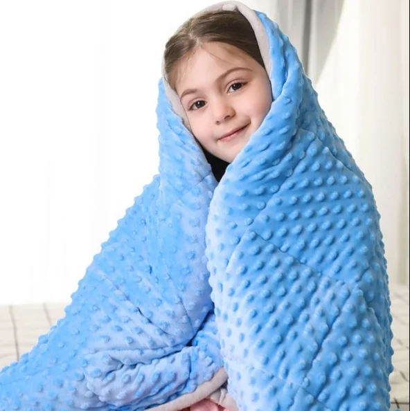 jhmeng customized weighted blanket glass beads minky heavy