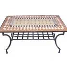 indoor outdoor metal large size Mosaic Dining Room Table