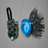 2014 new style lovely infant baby peacock feather headbands and back silk flower /fairy accessories for newborn baby