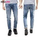 Wellone cotton material custom design washed blue denim fashion pants loose fit men guangzhou jeans