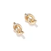 Gemnel minimalist 925 silver plated gold jewelry knot mini earring
