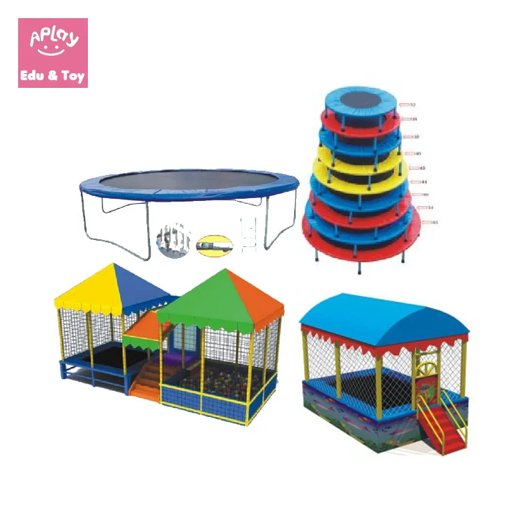 Factory price free design kids playground used indoor outdoor park gymnastic trampolines