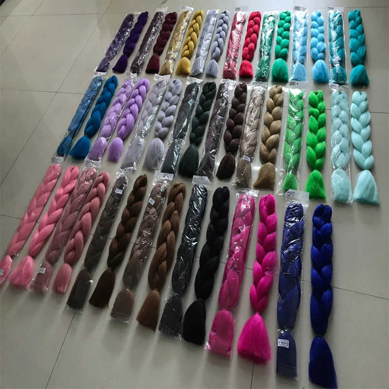 48Inch extension jumbo braiding hair bulk wholesale high temperature fiber synthetic braiding hair pre stretched, Solid color
48Inch extension jumbo braiding hair bulk wholesale high temperature fiber synthetic braiding hair pre stretched, Solid color