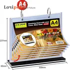 T-type A4 Flip Table Menu Stand Multi-page Table Card Rack Menu Holder Desk Menu Photo Album Picture Frame