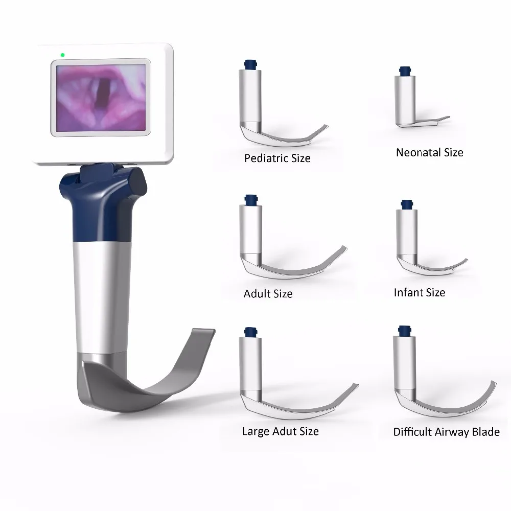 ce认证不锈钢 6 尺寸刀片视频喉镜用于困难的气管插管