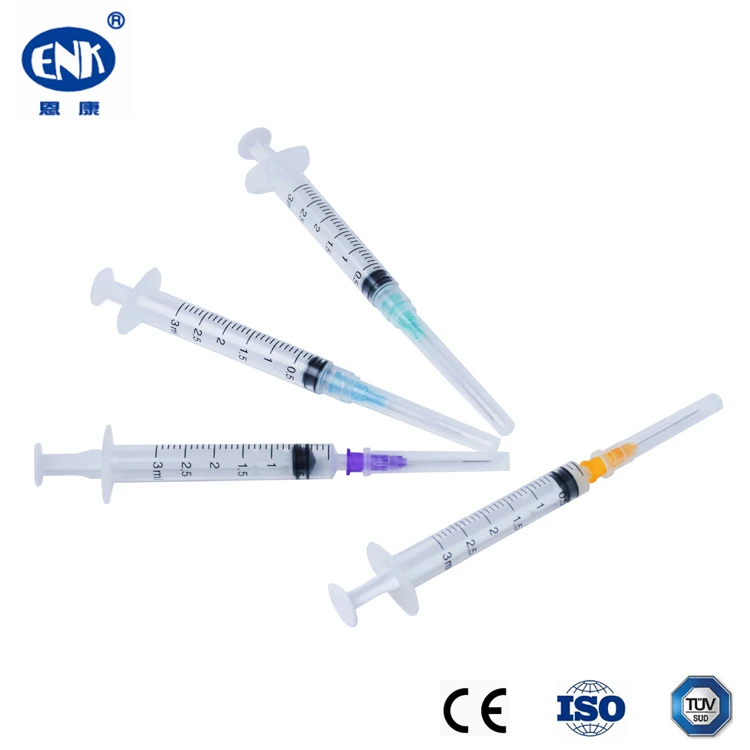 空医用塑料一次性注射器与针 3毫升