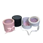 2017 hot sale wedding round 2 layers flower box cardboard gift packaging with ribbon