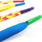 Colored flat drawstring cord custom hoodie strings with metal ends