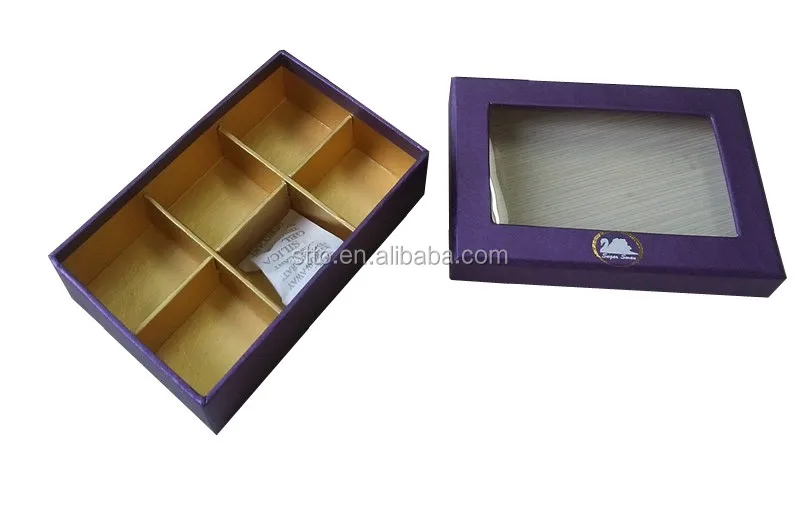 luxury handmade chocolate gift box with clear window and