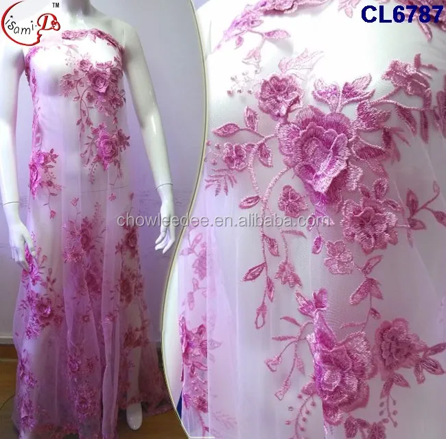 CL6787 3D embroidery hot sale fashion new design net lace for making wedding dress or important party dress lace