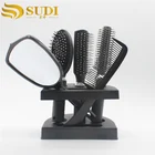 Women Ladies Hair Care Brush Travel Comb mirror set Hair Brush plastic mirror comb set