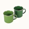 Fashion Green Spot Decal outdoor camping coffee enamel mug cup