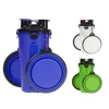 manufacturer wholesale 2 in 1portable travel dispenser multifunctional dog water bottle with silicone collapsible bowls