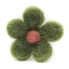 Cheap custom hard enamel pin stick on patch wool felt flower