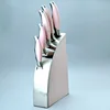 Lovely Pink Color handle printing block kitchen knife set for Home
