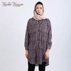 2019 Mix-colored Summer/ Autumn Casual Muslim dress For women,Short shirt, Islamic long sleeve shirt