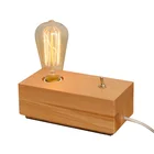 Vintage Wooden Lamps Holder, Wood Metal Base Iron Desk Lamp