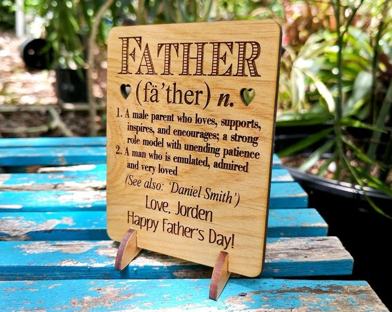 Dank Dad I Wandte Heraus Genial Holz Gruß Karte Einzigartige Holz Stand Vater der Tag Geburtstag, Danke, vater der Braut Papa