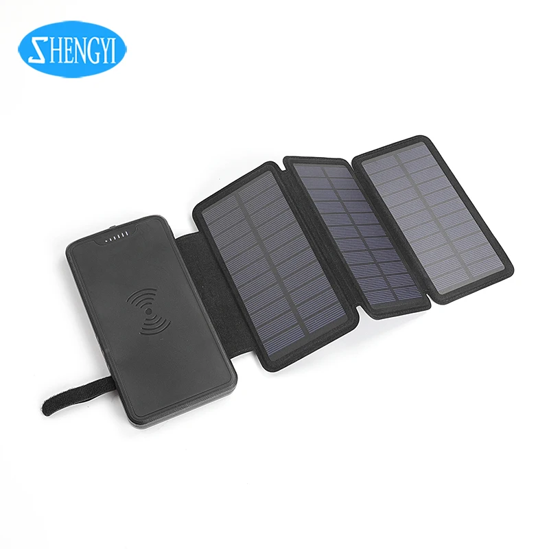 Multi Solar Panel Choice 20000Mah Wireless Fast Charging Solar Charger Cell Phone Folding With Led Light - ANKUX.COM