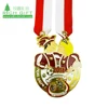 Golden supplier china custom 3D miraculous football fiesta medals with sublimation ribbon