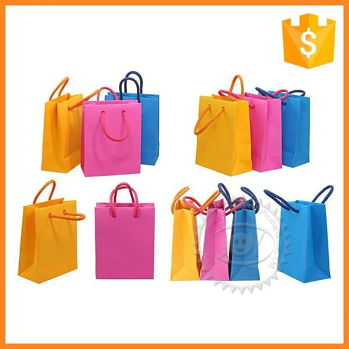 Screen Printing Drawstring Small Colored Paper Bags With Handles Buy