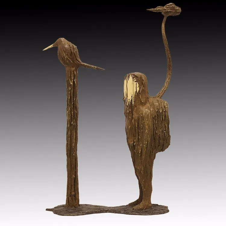 Home Decoration Craft Art Bronze Bird Sculpture With Brass Branch