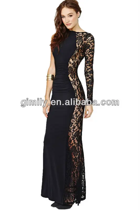 overlay evening dress