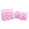 Office Stationery Pink Decor Office & Home Accessories 3 Piece Punched Metal Desk Organizer Set for office