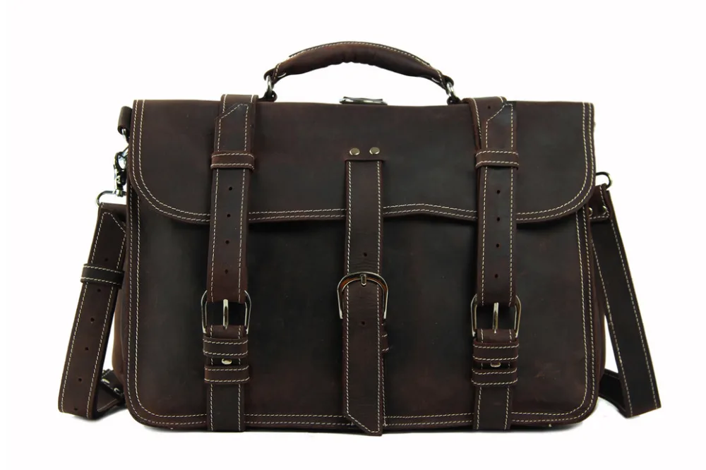ROCKCOW High Quality Men's Top Leather Travel Bag Luggage Suitcase Duffle Gym Bags Tote Large Capacity 7072
