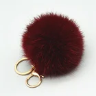 wholesale fur ball fur pom pom ball raccoon fur ball keychain