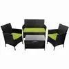 4pcs Outdoor PE Rattan Wicker Sofa and Chairs Set Rattan Patio Garden Furniture Set