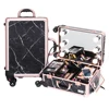 2019 cosmetic aluminium travel marble beauty case rose gold make up set for girls