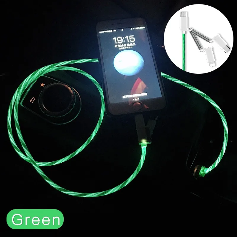 Magnetic Charging Cable 3in1 LED USB Magnetic Cable Type C Micro 8Pin Plug Magnet USB Cable - ANKUX.COM
