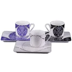 top quality dubai custom colorful fancy porcelain cup saucer