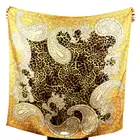 Custom UK Classic Leopard Print Heavy Italian Silk Ladies Scarf Company Factory