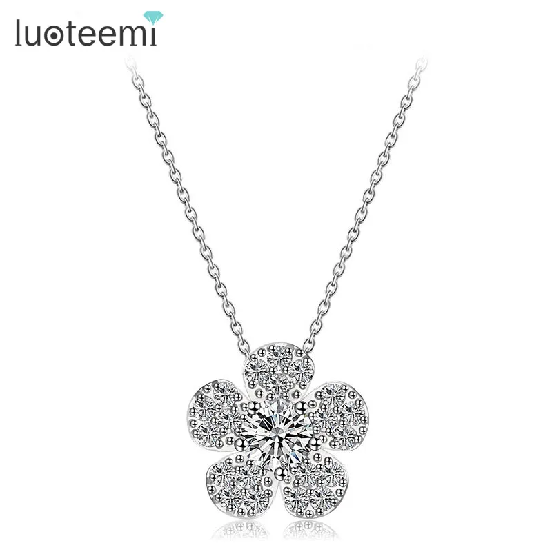 LUOTEEMI Lovely Gift Jewelry Princess Flower Shining CZ Flower Pendant Jewelry Necklace For Women
LUOTEEMI Lovely Gift Jewelry Princess Flower Shining CZ Flower Pendant Jewelry Necklace For Women