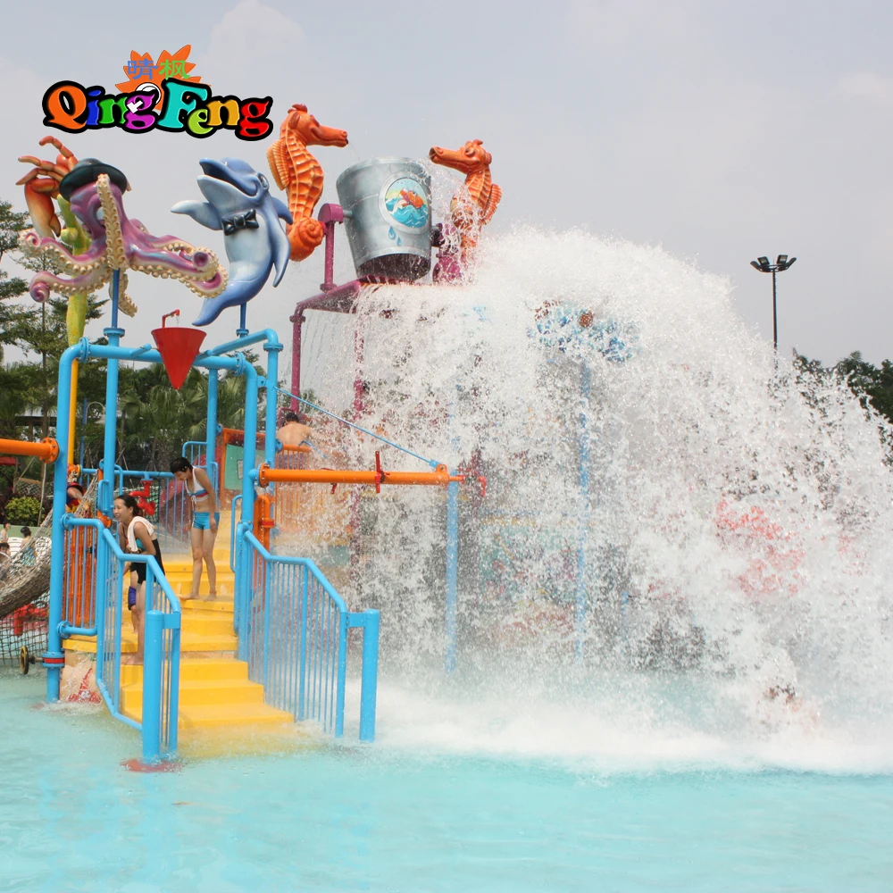 Qingfeng 2017 carton fair lager water village park fiberglass water slide kids outdoor water game water park equipment