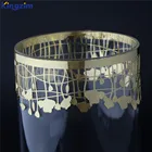 Metal lace decoration Cylinder Glass Tealight Rotary Candle Holders for Wedding Centerpieces