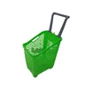 New Virgin HDPP Foldable Plastic Wheeled Shopping Basket with High Loading Capacity