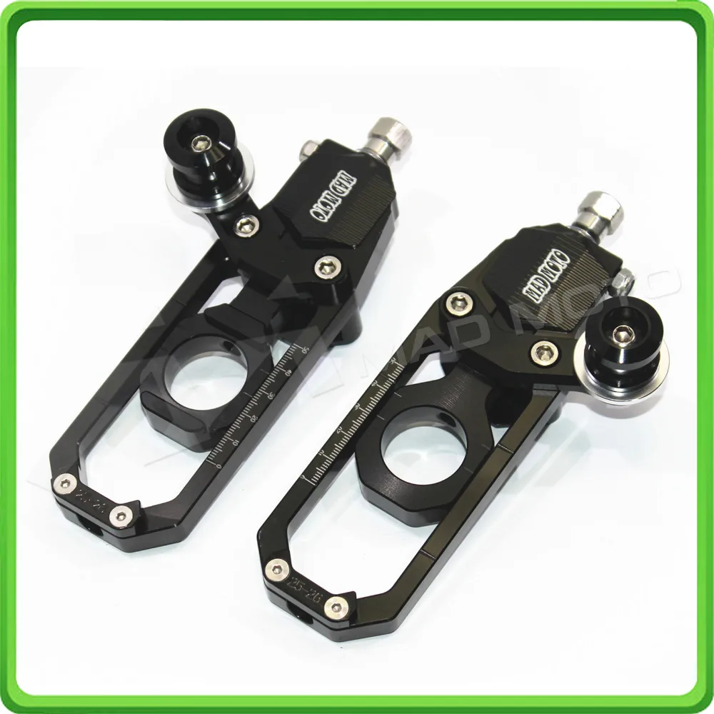 Motorcycle Chain Tensioner Adjuster with paddock bobbins kit for Yamaha YZF-R1 R1M R1S 2015 2016 2017 15 16 17 Black (3)