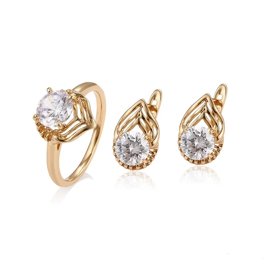 64635 xuping jewelry 18k gold plated classical royal design, engagement ring jewelry set for women
64635 xuping jewelry 18k gold plated classical royal design, engagement ring jewelry set for women