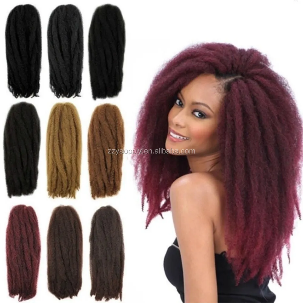 20inch Burgundy Toyokalon Synthetic Marley Braid Afro Curl Marley