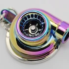 Turbo Keychain, Creative Multicolor Hot Sleeve Bearing Spinning Turbine Turbocharger Keychains Keyring
